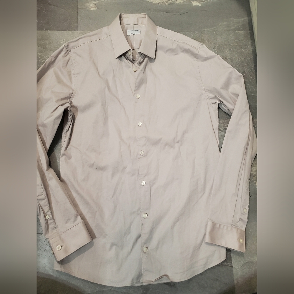 Tiger Of Sweden "Filbrodie" Extra-slim Burton Down Shirt. Long Sleeve Light Grey - Picture 2 of 13